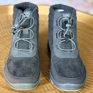 Ryka Black Ankle Boots with Toggle Closure